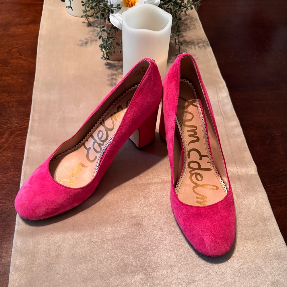 Sam Edelman pink block heels